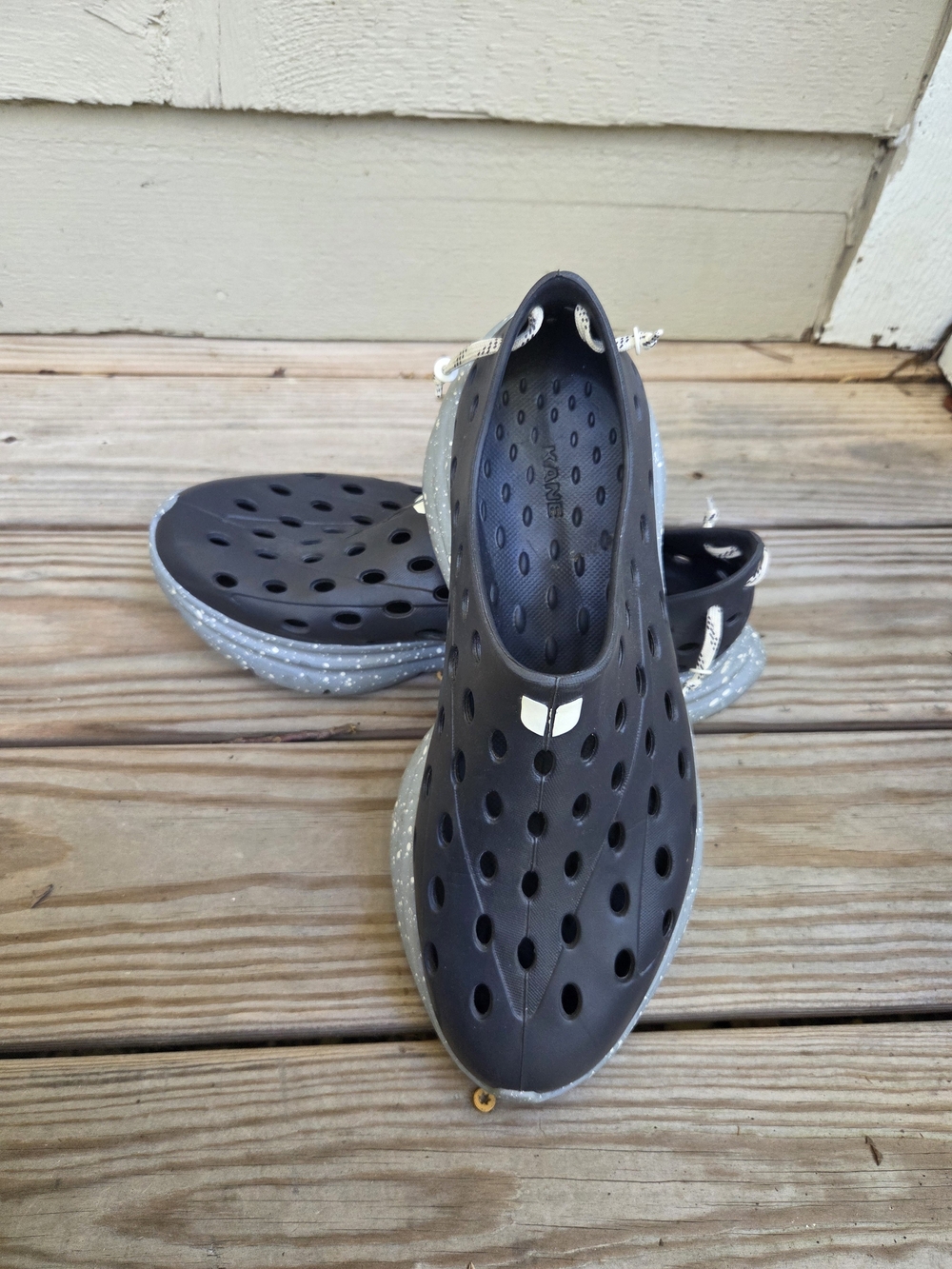 Men's Ventilated Slip-On Water Sandals in Dark Gray